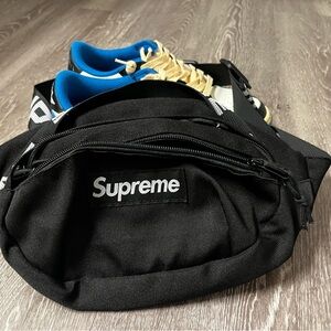 Supreme Black Belt Bag for Men